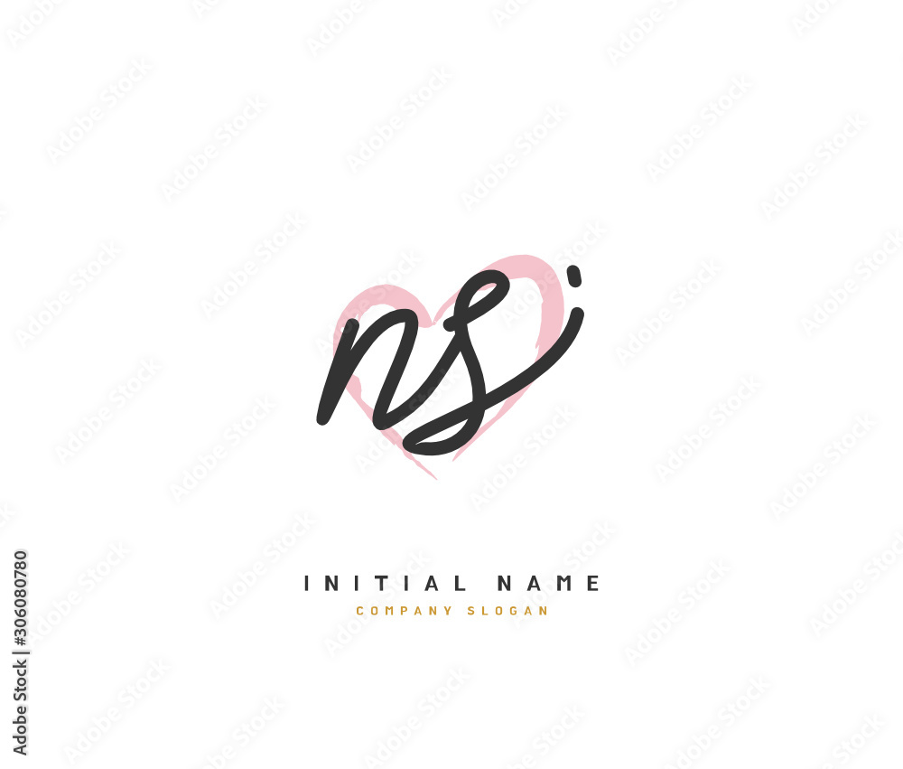 N S NS Beauty vector initial logo, handwriting logo of initial signature, wedding, fashion, jewerly, boutique, floral and botanical with creative template for any company or business. N S NS Beauty vector initial logo, handwriting logo of initial signature, wedding, fashion, jewerly, boutique, floral and botanical with creative template for any company or business.