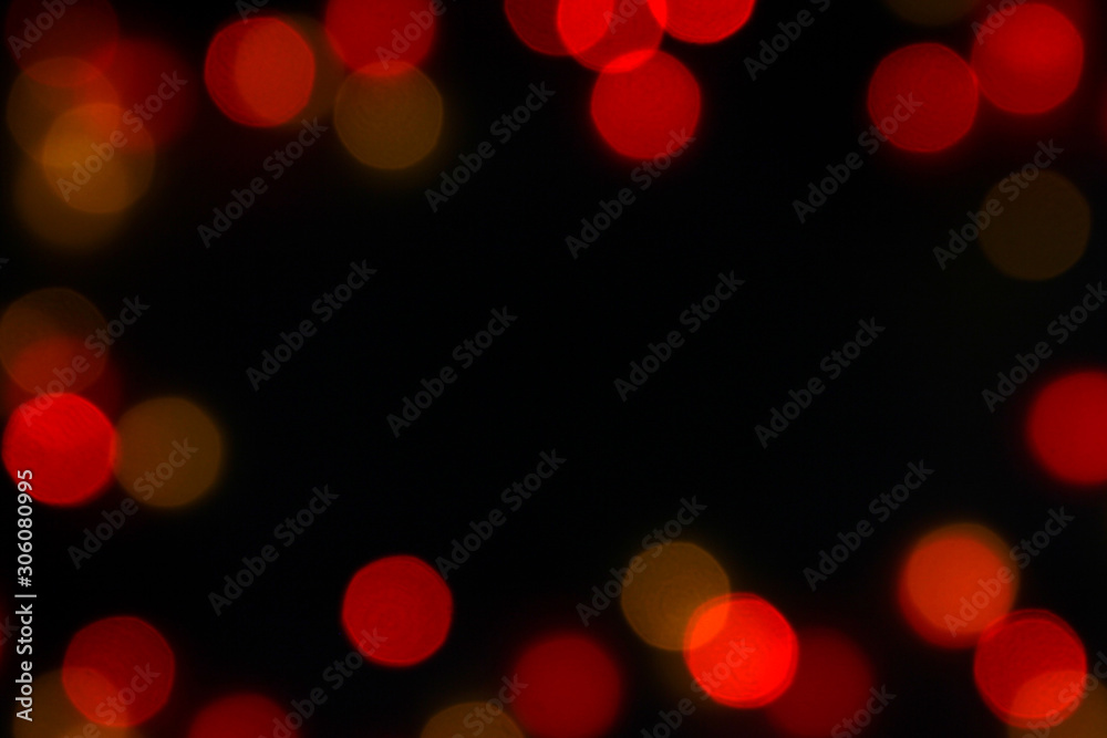 Colorful bokeh lights Beautiful glittering on black background On christmas day With copy space. Colorful bokeh lights Beautiful glittering on black background On christmas day With copy space.