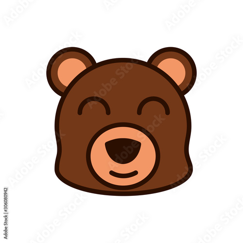 cute face bear animal cartoon icon
