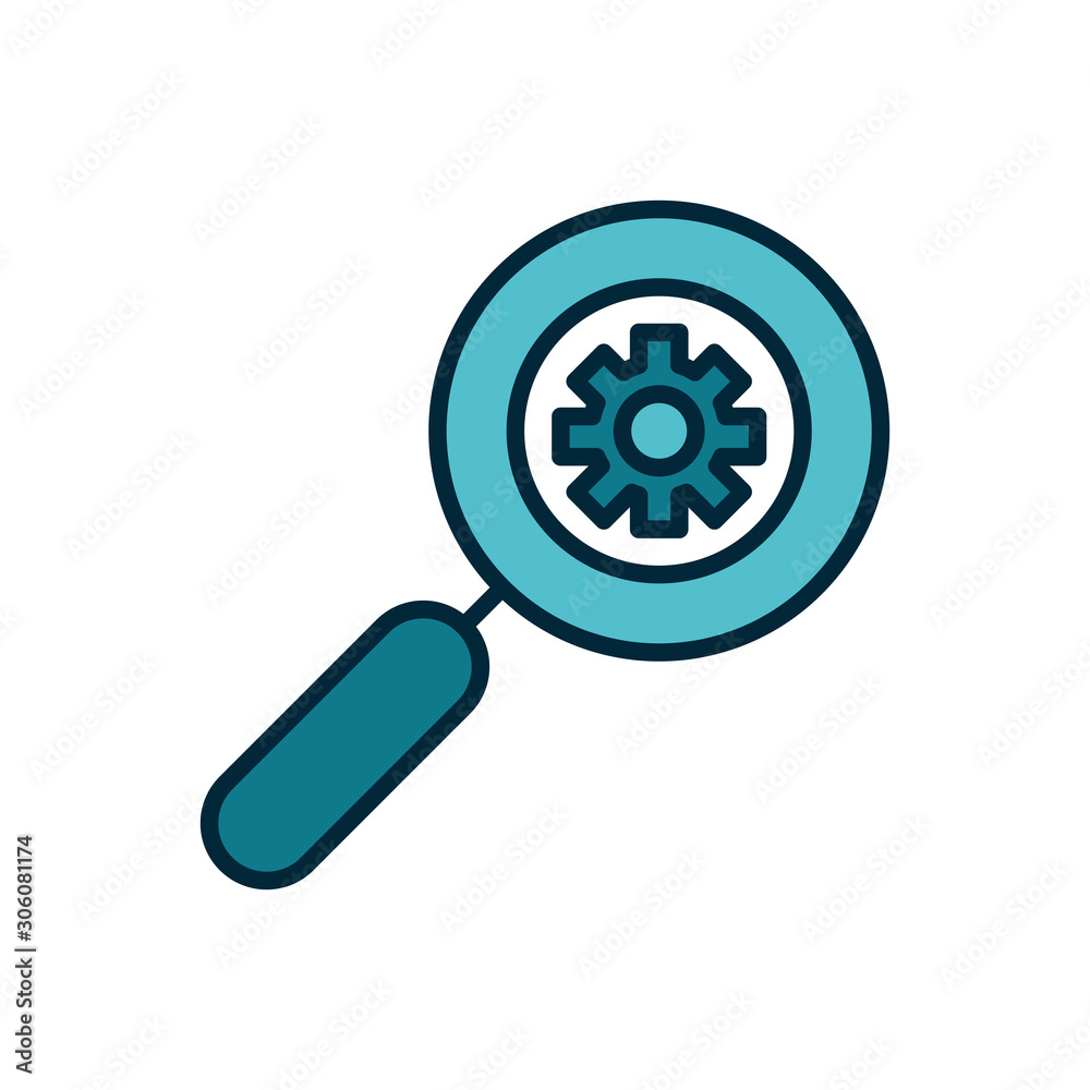 setting magnifier analysis internet of things line and fill icon setting magnifier analysis internet of things line and fill icon