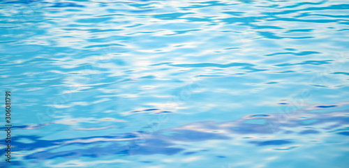 Blue water in swimming pool