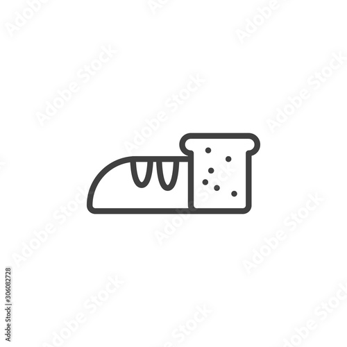 Loaf bread line icon. linear style sign for mobile concept and web design. Toast bread outline vector icon. Symbol, logo illustration. Vector graphics