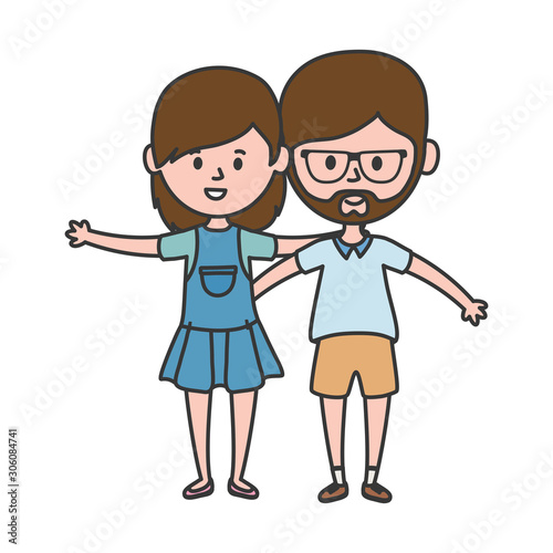 Couple of woman and man vector design