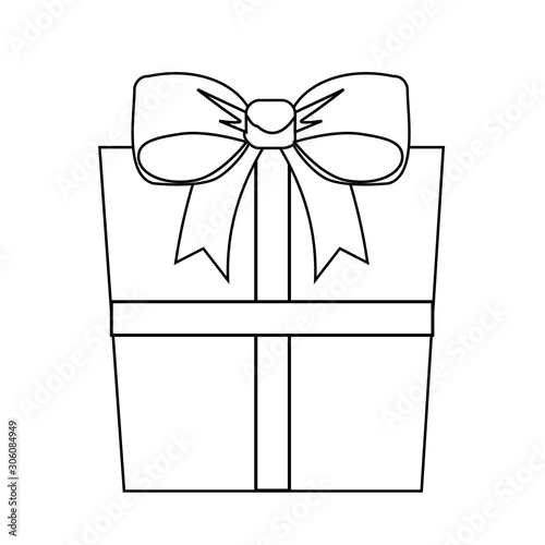Gift Box Line Icon. Christmas Icon. Sign, Outline Symbol. Simple Thin Line Icon for Websites, Web Design, Mobile App on White background