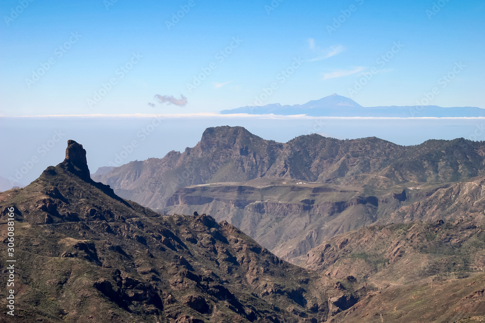  A scenic view of the mountains and valleys in Gran Canaria
