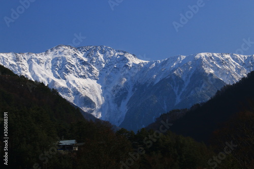 南信州大鹿村 小渋川からの赤石岳遠望