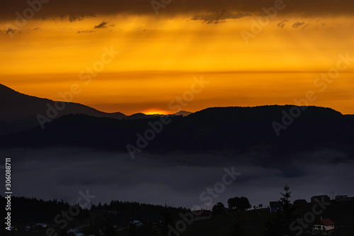 Abstract Nature Background With Sunset And Clouds