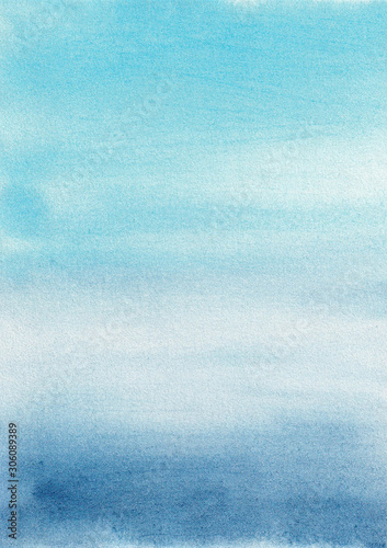 Watercolor abstract blue background sea