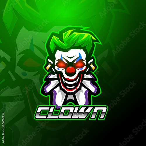 Clown esport mascot logo design