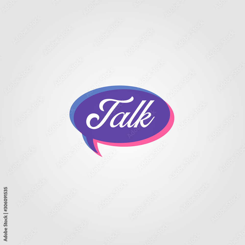 Colorful Gradient bubble Talk Logo overlapping Sign Symbol Icon