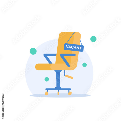 Comfortable office chair with a vacancy sign