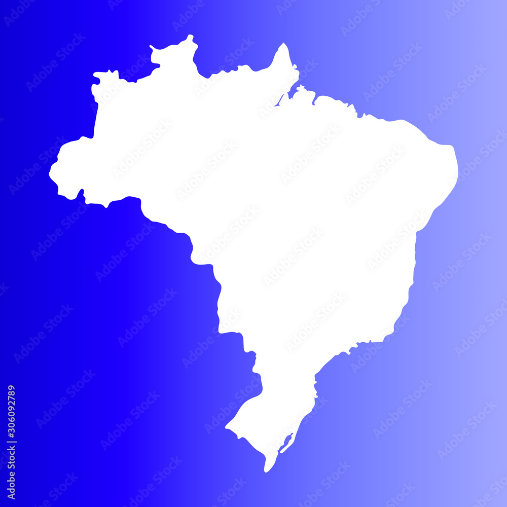 Brazil colorful vector map silhouette