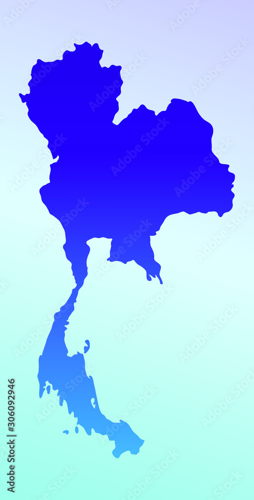 Thailand colorful vector map silhouette
