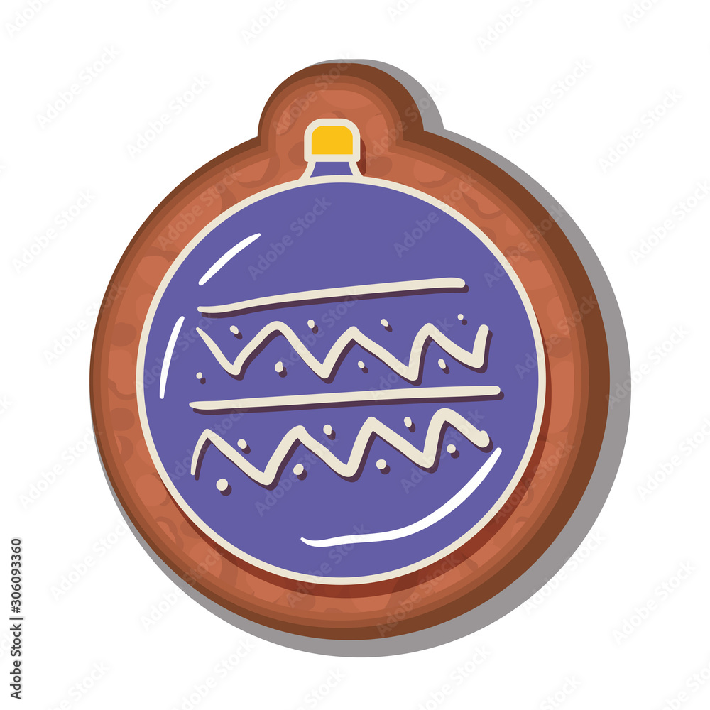 Obraz premium Merry christmas sphere cookie vector design