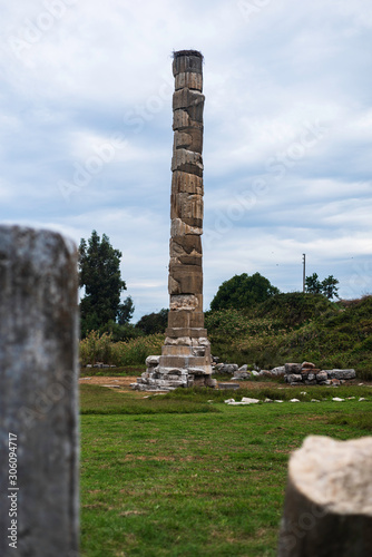 Temple of Artemis ruins, one of the seven wonder of ancient world. Selcuk, Tu...