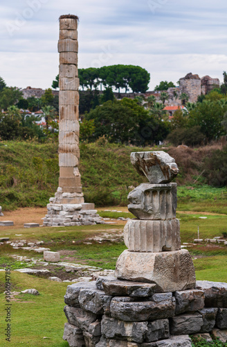 Temple of Artemis ruins, one of the seven wonder of ancient world. Selcuk, Tu...