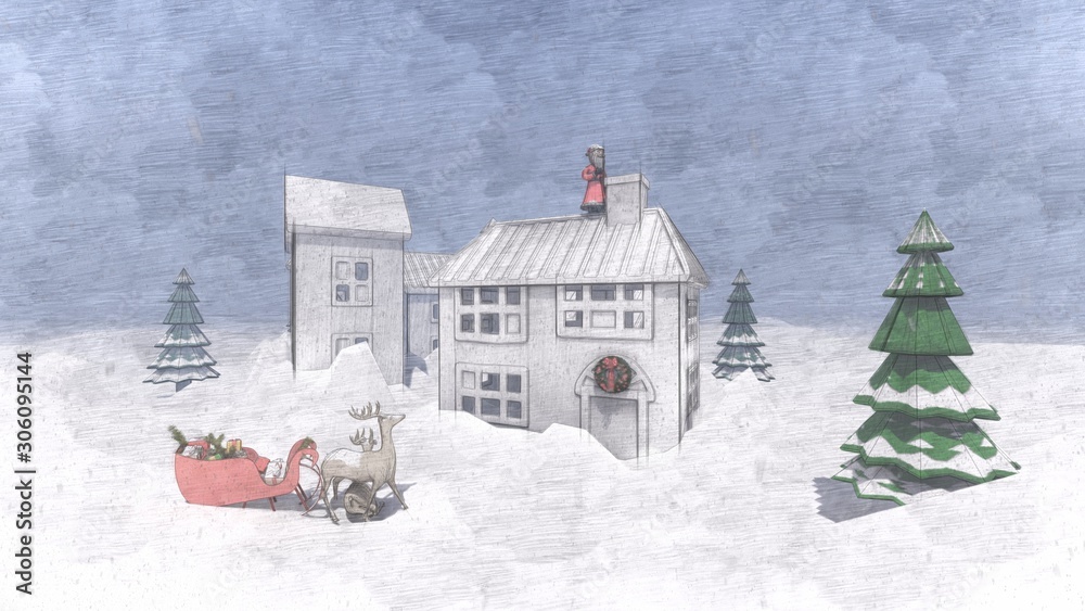 サンタクロース クリスマスプレゼント イラスト22 Stock Illustration Adobe Stock