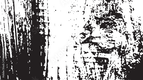 Black and white vintage grunge futuristic background. Suitable to create unique overlay textures with the effect of scratching, breaking, antiquity and old materials.