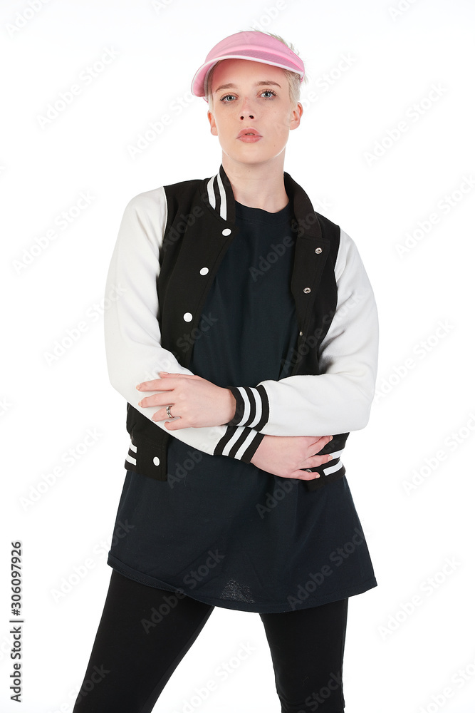 Blank t-shirt mock-up - Beautiful retro sports fashion girl ready for your design Blank t-shirt mock-up - Beautiful retro sports fashion girl ready for your design