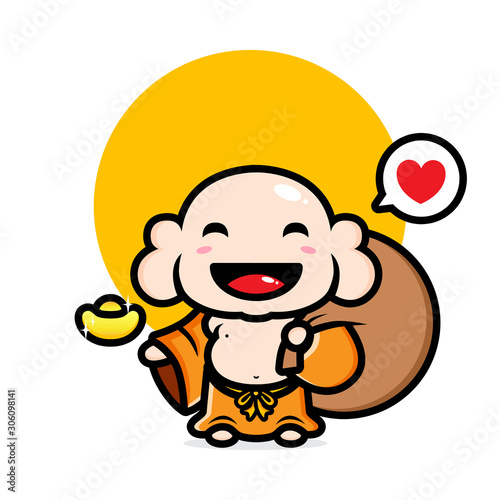 maitreya buddha cartoon vector design