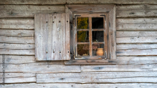 Old Vintage Wooden Fisherman House Window Details exterior
