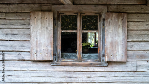 Old Vintage Wooden Fisherman House Window Details exterior