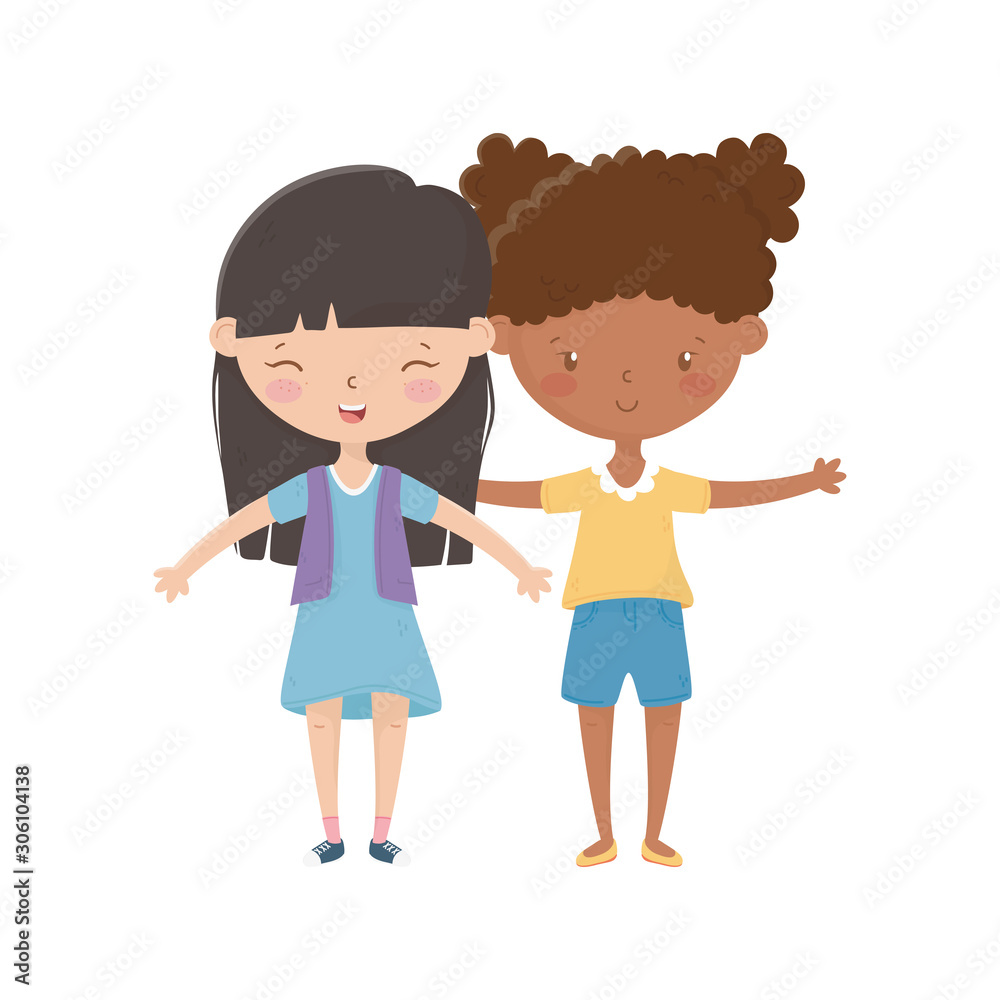 Isolated girls cartoons vector design Isolated girls cartoons vector design