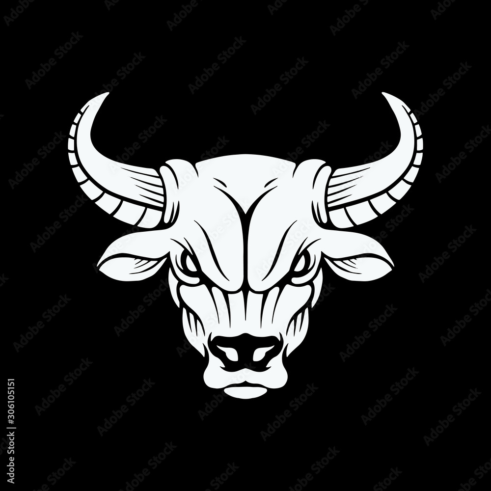 vector illustration of a bull. Animal head Design for logo and T shirt design vector illustration of a bull. Animal head Design for logo and T shirt design