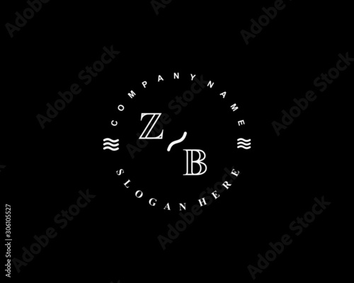 Initial ZB vintage logo template