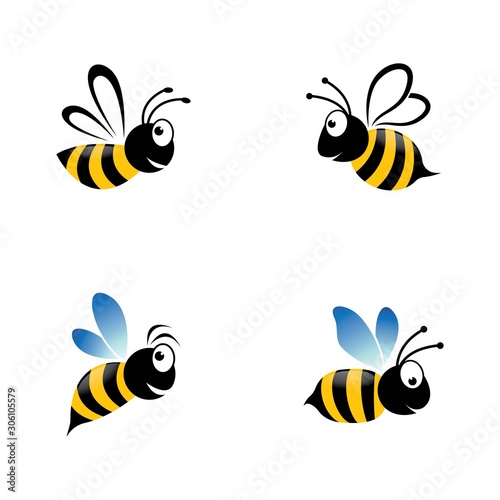 Bee logo vector icon illustration © patmasari45