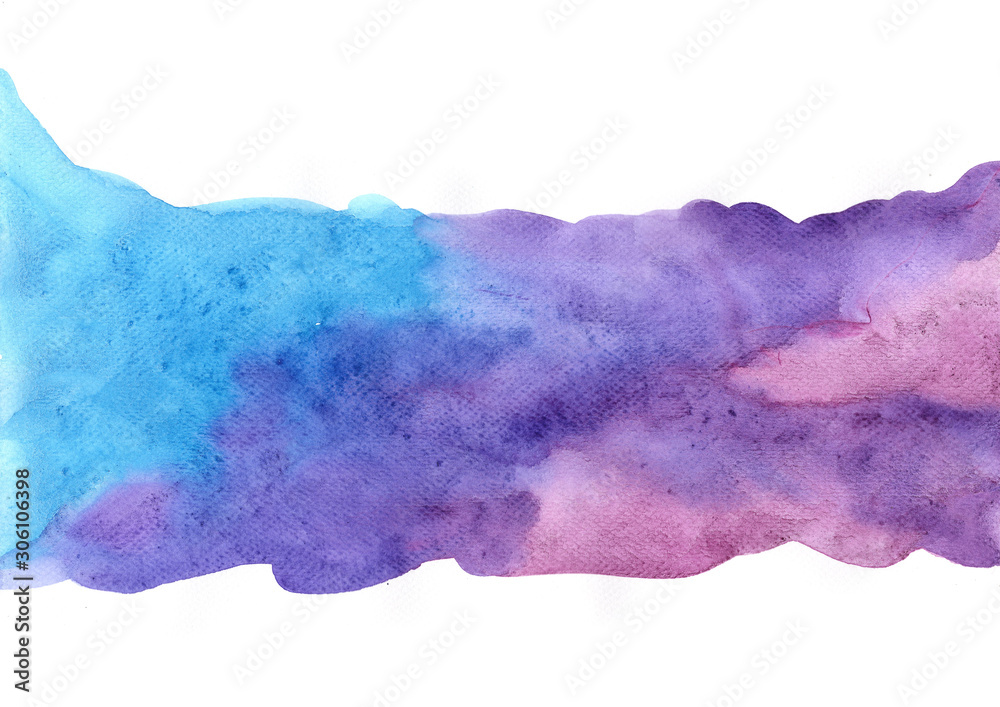 Abstract marine blue ,violet and purple watercolor painting color field background for decoration.