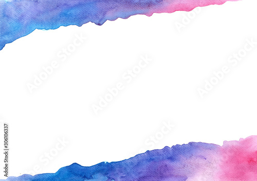 Schilderij op canvas Abstract marine blue ,violet and purple watercolor painting color field background for decoration