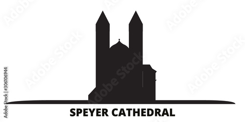 Germany, Speyer city skyline isolated vector illustration. Germany, Speyer travel cityscape with landmarks