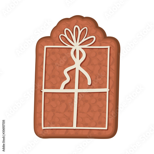 Merry christmas gift cookie vector design