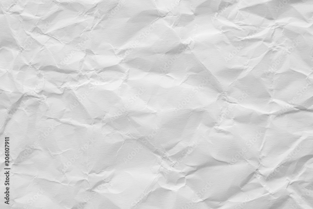 Abstract white crumpled paper texture background