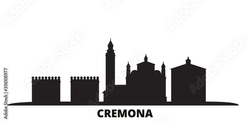 Tableau sur toile Italy, Cremona city skyline isolated vector illustration