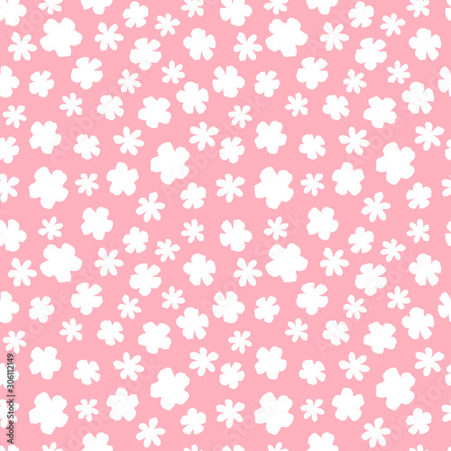 Seamless floral background for decoration, textile, design, scrapbook. Watercolor pattern with flowers.