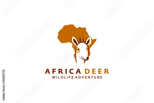 Africa, World Wildlife,animals on the planet, animal shelter, wildlife sanctuary. head of deer. Vector illustration of World animal day. Suitable for greeting card, banner and logo. - Vector