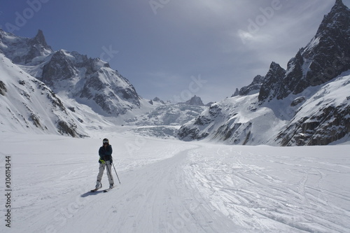 skier on top of mountain