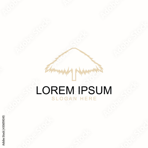 straw umbrella logo design for use any purpose