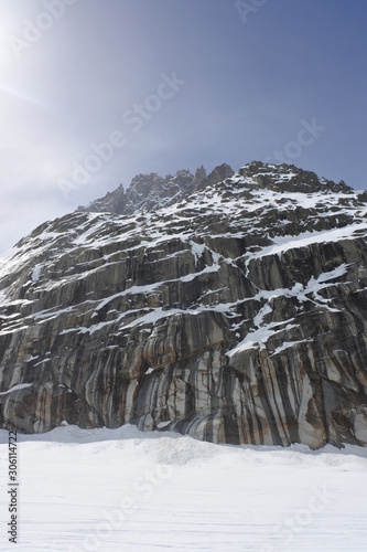 snow covered mountains in winter