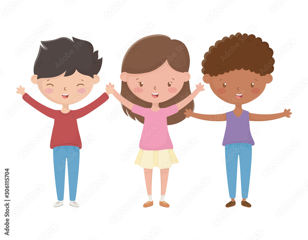 Girl and boys cartoons vector design Girl and boys cartoons vector design