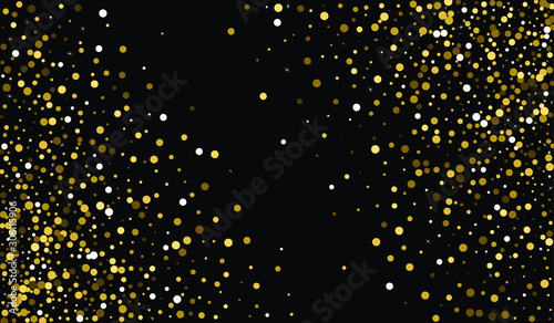 Black Shine Bridal Pattern. Effect Glow Card. Bright Illustration. Gold Shine Isolated Backdrop. Sparkle Abstract Backdrop.