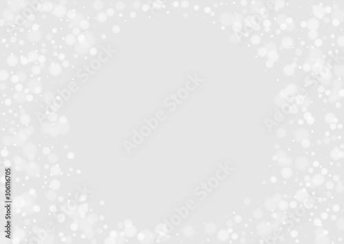 Gray Flake Graphic Backdrop. Vector Snow Pattern. Merry Card. Grey Snow Overlay Backdrop. Sky Magic Design.