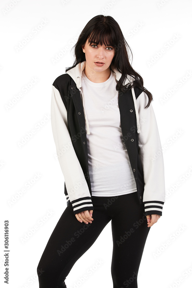 Blank t-shirt mock-up - Beautiful retro sports fashion girl ready for your design Blank t-shirt mock-up - Beautiful retro sports fashion girl ready for your design