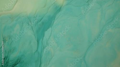 Wallpaper Mural Macro shot of milk mixed with turquoise ink slowly moving. Top shot. Torontodigital.ca