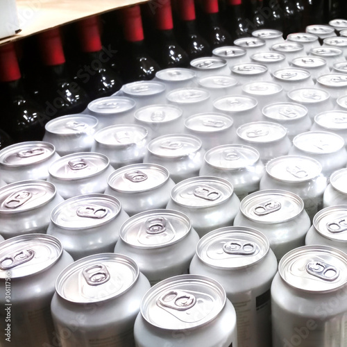 Rows of cans in the store