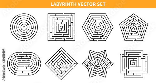 Labyrinth Game Vector Set photo