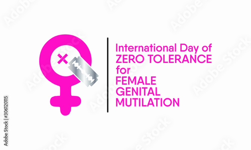 Vector illustration on the theme of International Day of zero tolerance for  female genital mutilation on February 6th.