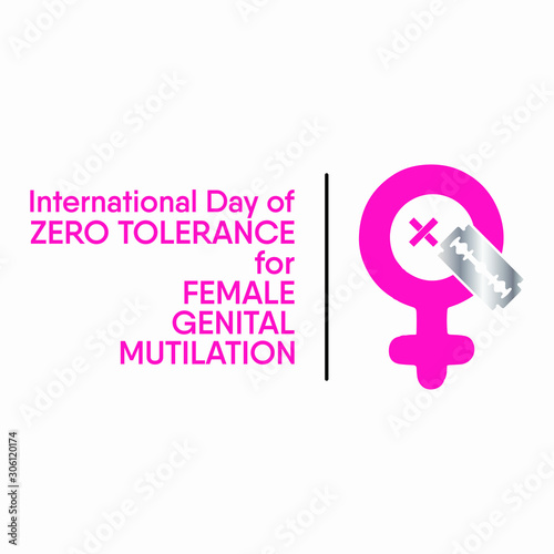 Vector illustration on the theme of International Day of zero tolerance for  female genital mutilation on February 6th.